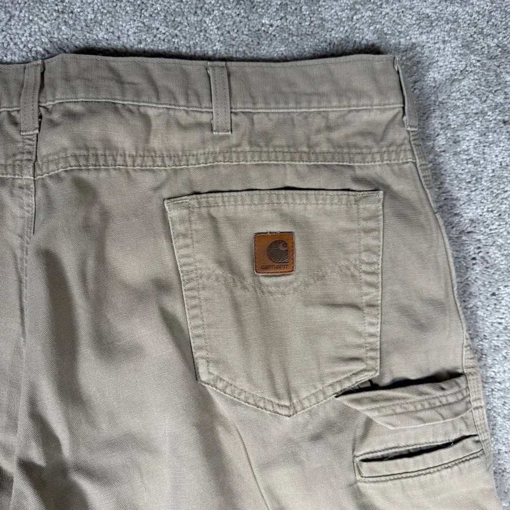 Carhartt Men's 42x32 Relaxed Fit Duck Canvas Carpenter Work Pants Khaki Tan